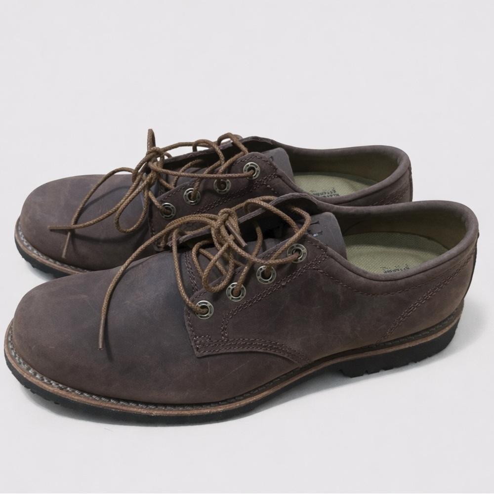 L.L. Bean Men’s Leather Oxford Shoes Size 8 Medium Brown Vibram Sole